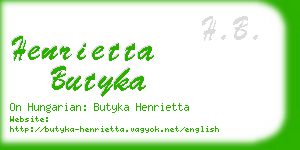 henrietta butyka business card